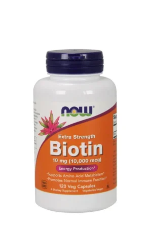 Fresh Stock Biotin 10,000mcg Extra Strength - 120 Capsules (120 Servings)
